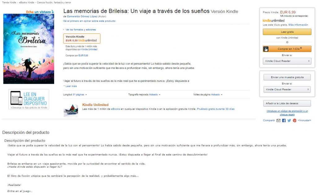 venta del libro en Amazon